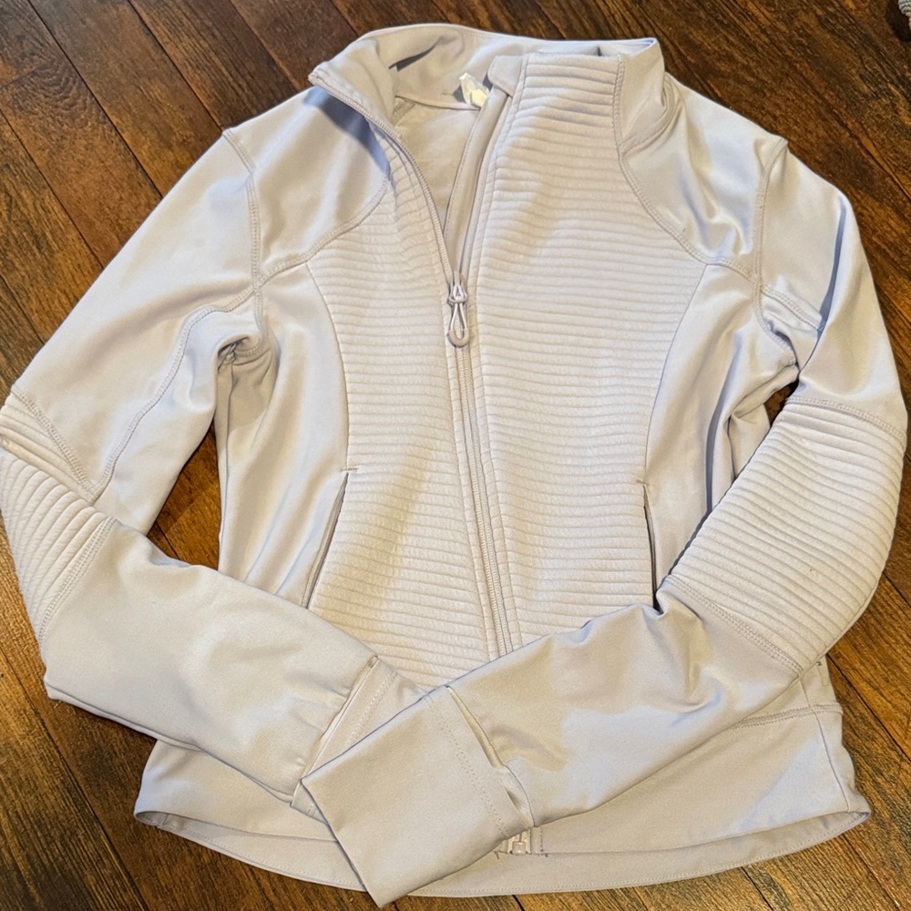 Light Gray Zip-Up workout Jacket